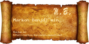 Markon Benjámin névjegykártya